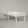 Бенч-система, 4 рабочих места, на U-образных опорах, 8 ЛДСП экранов 1200x1400x750 RM173-2-12x14 Белый/Белый