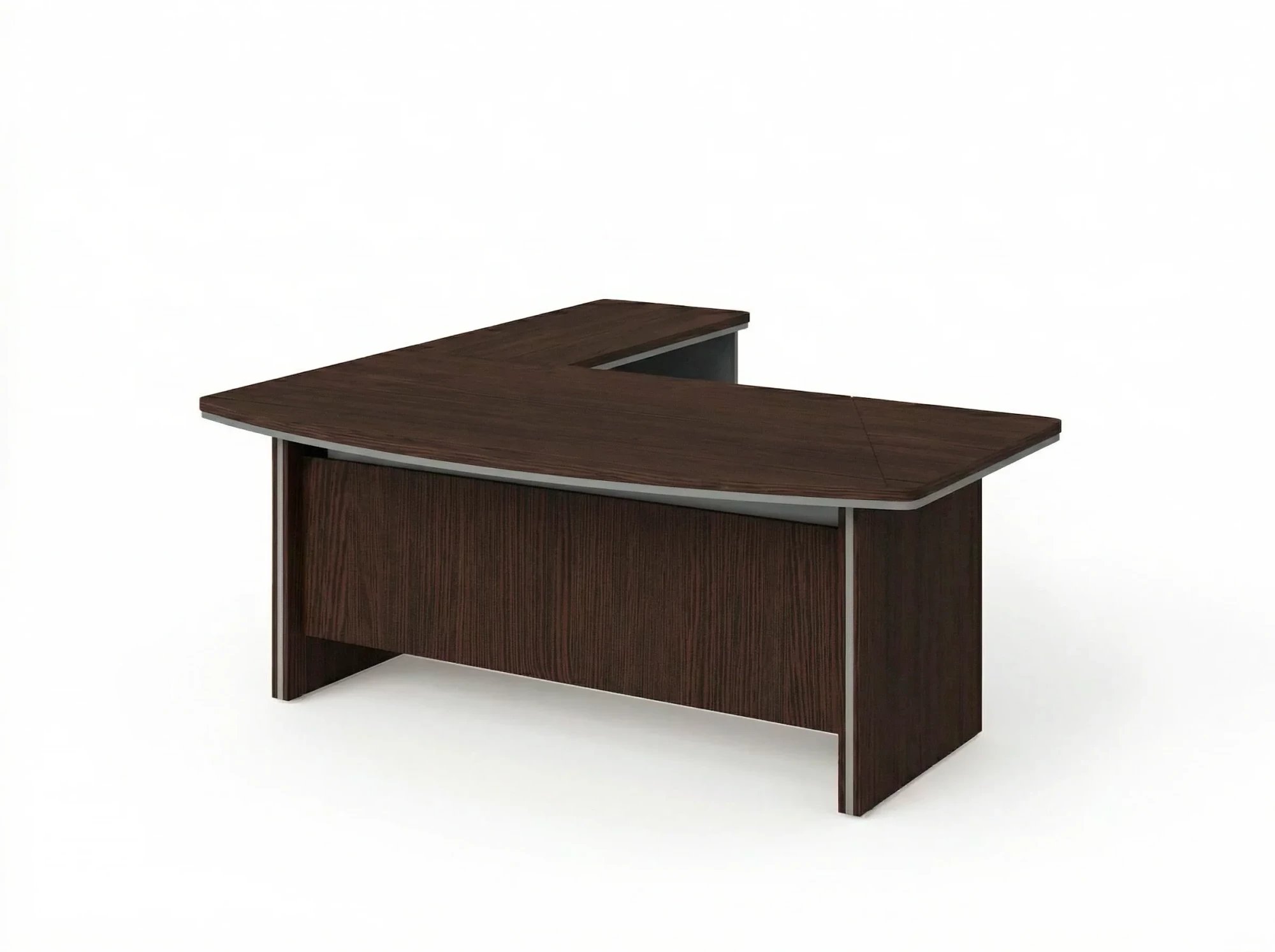 BRL RB070-180x200R Стол рук-ля угловой R с тумбой 2 ящика 1800х2000х760 Венге/Серый вулканический