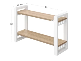 Полка настенная 900x200x500 RM194-90x20 Вяз Швейцарский светлый/Белый