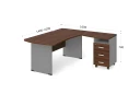 BRL RB005-160х160R Угловое рабочее место правое 1600х1600х740 Орех Вармия/Серый вулкан-кий