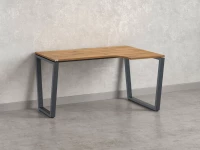 Стол угловой, U-опора, правый 1800x600/900x750, RM050-18x6-9 Дуб Юстус/Серый