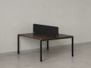 Бенч-система, 2 рабочих места, с одним тканевым экраном 1200x1200x750 RM165-1-12x12 Дуб Апрельский шоколад/Черный