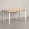 Стол угловой, П-опора, левый 1600x800/1000x750, RM053-16x8-10 Вяз Швейцарский светлый/Белый