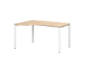 Стол угловой, П-опора, левый 1600x800/1000x750, RM053-16x8-10 Вяз Швейцарский светлый/Белый