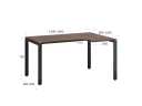 Стол угловой, П-опора, правый 1600x900/1200x750, RM052-16x9-12 Дуб Апрельский шоколад/Черный