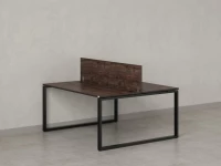 Бенч-система, 2 рабочих места, с одним экраном ЛДСП 1200x1200x750 RM169-2-12x12 Дуб Апрельский шоколад/Черный