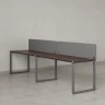 Бенч-система в 1 ряд, 2 рабочих места 2 тканевых экранов 2000x800x750 RM168-3-20x8 Дуб Апрельский шоколад/Серый