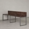 Бенч-система в 1 ряд, 2 рабочих места 2 ЛДСП экранов 2700x700x750 RM168-4-27x7 Дуб Апрельский шоколад/Серый