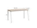 Стол прямой на Л-образных опорах 1200x800x750 RM004-12x8 Дуб Маувелла/Белый