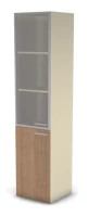 Шкаф комби RAC060 левый, прозрачное стекло 45,1x44,8x198,2см Акация Шеффилд/Кашемир, Серия Аккорд / Accord