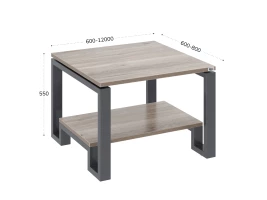 Журнальный стол с полкой 1100x600x550 RM181-11x6 Дуб Маувелла/Серый