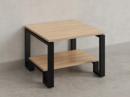 Журнальный стол с полкой 700x600x550 RM181-7x6 Вяз Швейцарский светлый/Черный