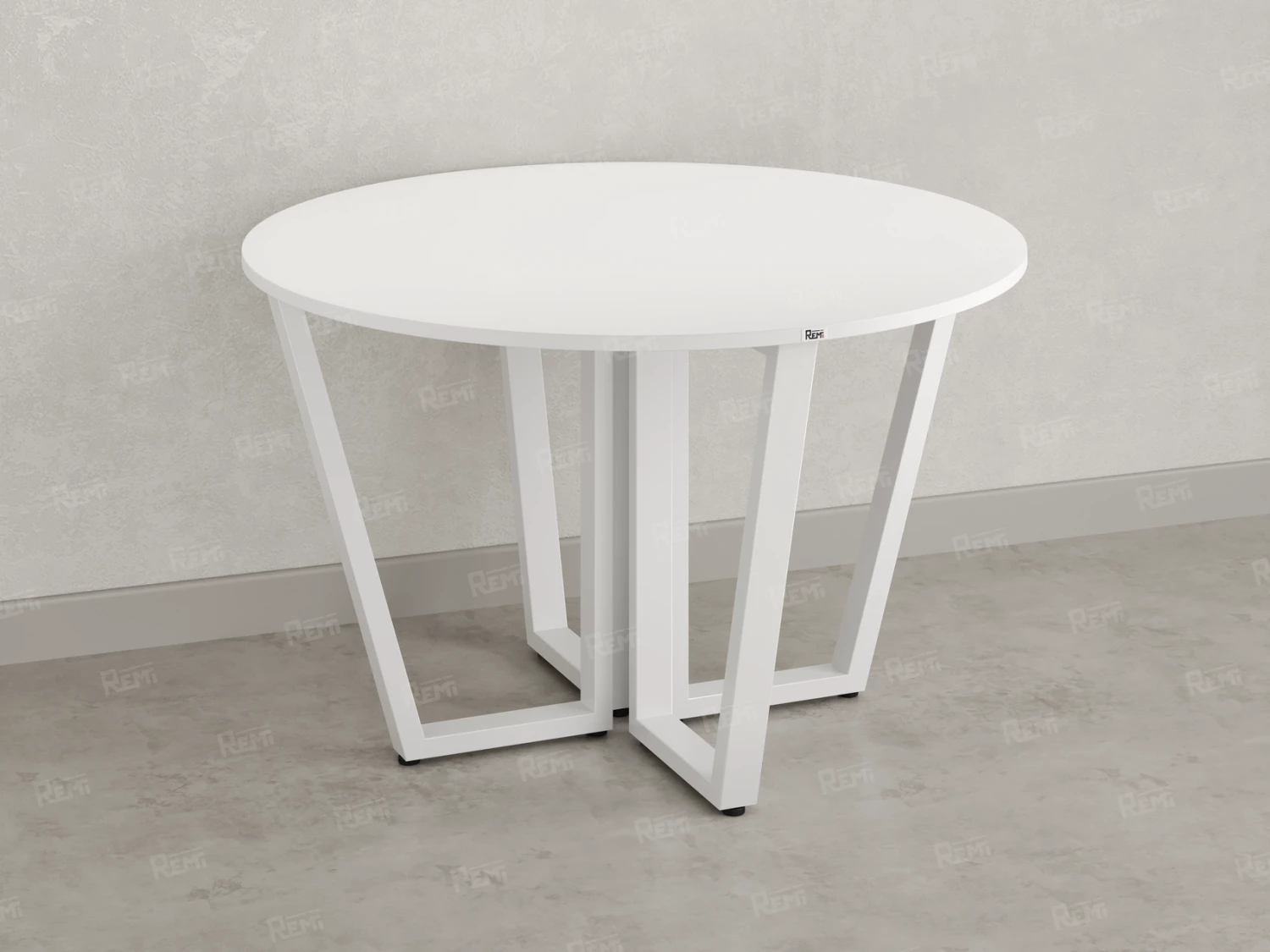 Круглый стол на U-образных опорах 1200x1200x750 RM188-12x12 Белый/Белый