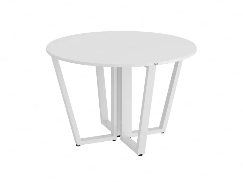 Круглый стол на U-образных опорах 1200x1200x750 RM188-12x12 Белый/Белый