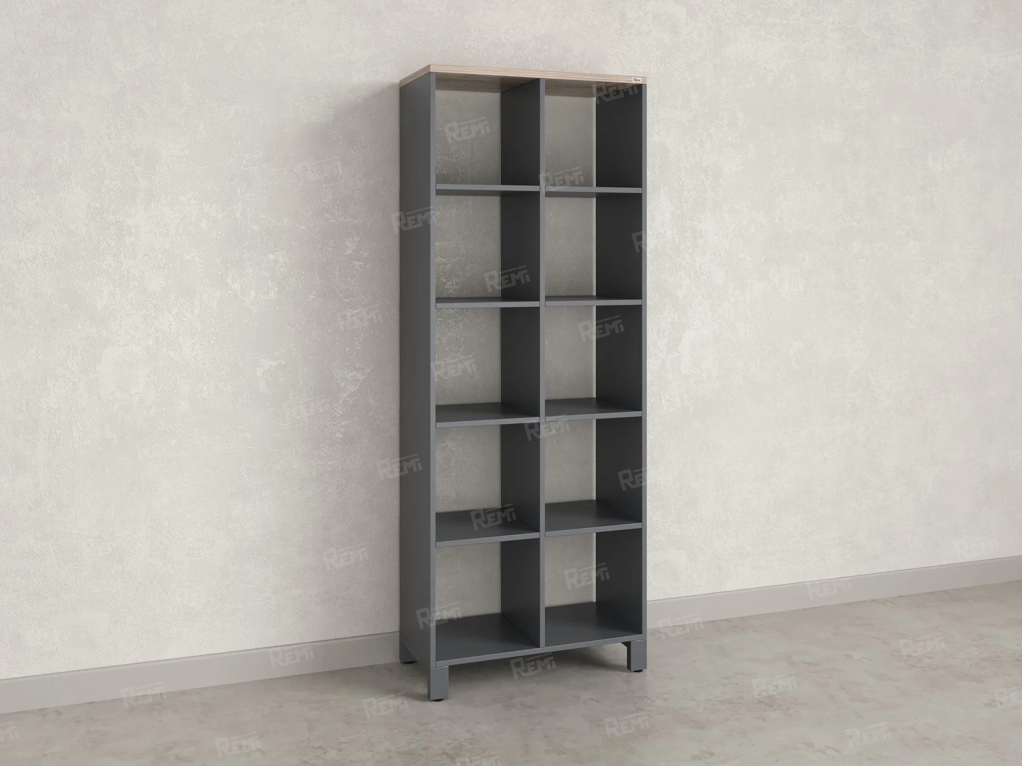 Стеллаж, 10 ячеек 750х370х1980 RM142-75x37 Дуб Маувелла/Серый