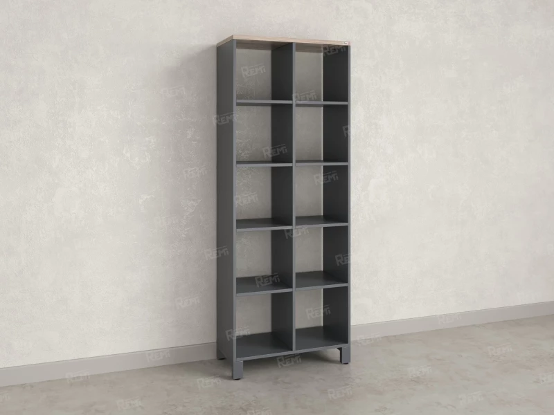 Стеллаж, 10 ячеек 750х370х1980 RM142-75x37 Дуб Маувелла/Серый
