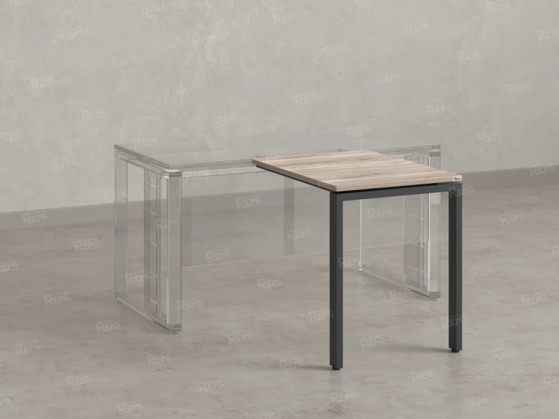 Брифинг прямой, с парящей столешнецей, на П-образном каркасе 1400x600x750 RM070-14x6 Дуб Маувелла/Серый