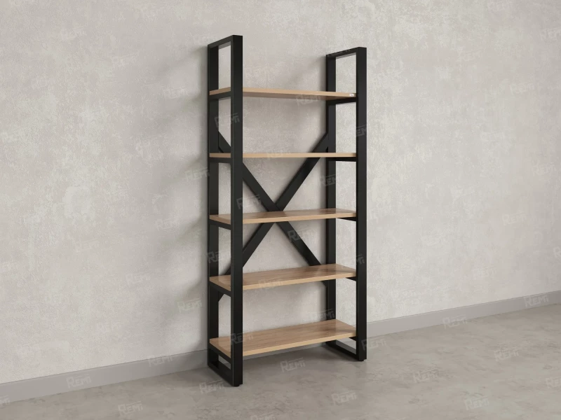 Стеллаж, 5 уровней 900x370x1920 RM131-90x37 Вяз Швейцарский светлый/Черный