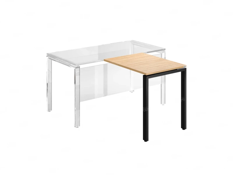 Брифинг прямой, с парящей столешнецей, на П-образном каркасе 1000x700x750 RM070-10x7 Вяз Швейцарский светлый/Черный