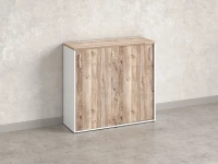 Шкаф-купе низкий, 3 полки, на регулируемых опорах 1200x420x1100 RM129-120x42 Дуб Маувелла/Белый