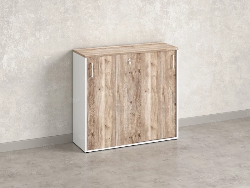 Шкаф-купе низкий, 3 полки, на регулируемых опорах 1200x420x1100 RM129-120x42 Дуб Маувелла/Белый