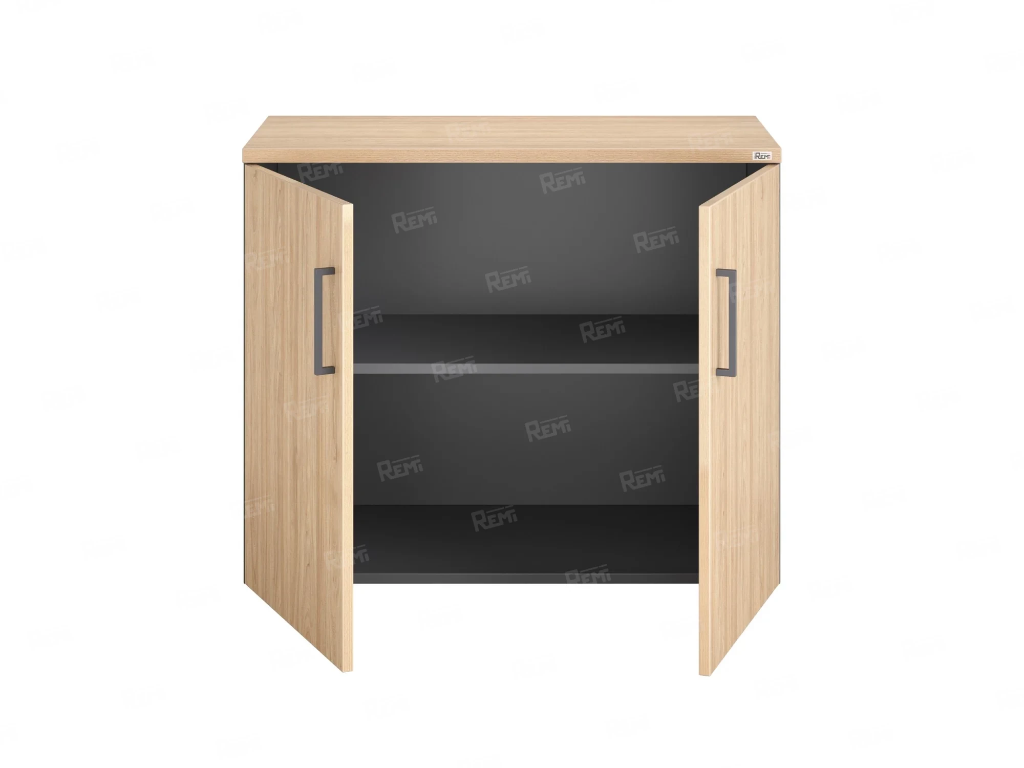 Шкаф низкий распашной, регулируемые опоры, 2 уровня 900x420x750 RM148-90x42 Вяз Швейцарский светлый/Серый