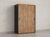 Шкаф-купе, регулируемые опоры, штанга, 1 полка 1200x600x1800 RM164-90x60 Дуб Юстус/Черный