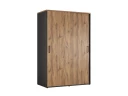 Шкаф-купе, регулируемые опоры, штанга, 1 полка 1200x600x1800 RM164-90x60 Дуб Юстус/Черный
