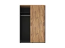 Шкаф-купе, регулируемые опоры, штанга, 1 полка 1200x600x1800 RM164-90x60 Дуб Юстус/Черный