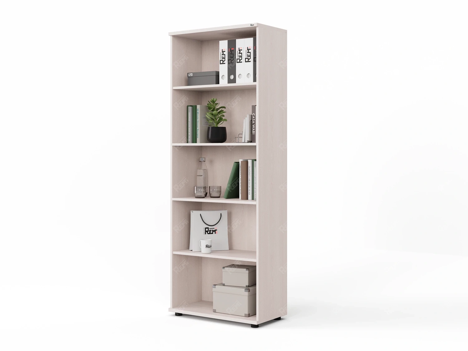 Широкий стеллаж RLG027 700х350х1830 Дуб Молочный, Серия ЛАЙТ | LIGHT