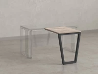 Брифинг прямой, с парящей столешнецей, на U-образном каркасе 800x600x750 RM074-8x6 Дуб Маувелла/Серый