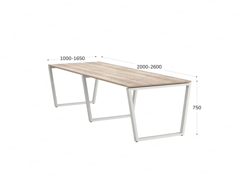 Cтол для переговоров, на V-обазном каркасе 2100x1400x750 RM082-210x140 Дуб Маувелла/Белый