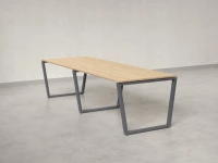 Cтол для переговоров, на V-обазном каркасе 2200x1400x750 RM082-220x140 Вяз Швейцарский светлый/Серый