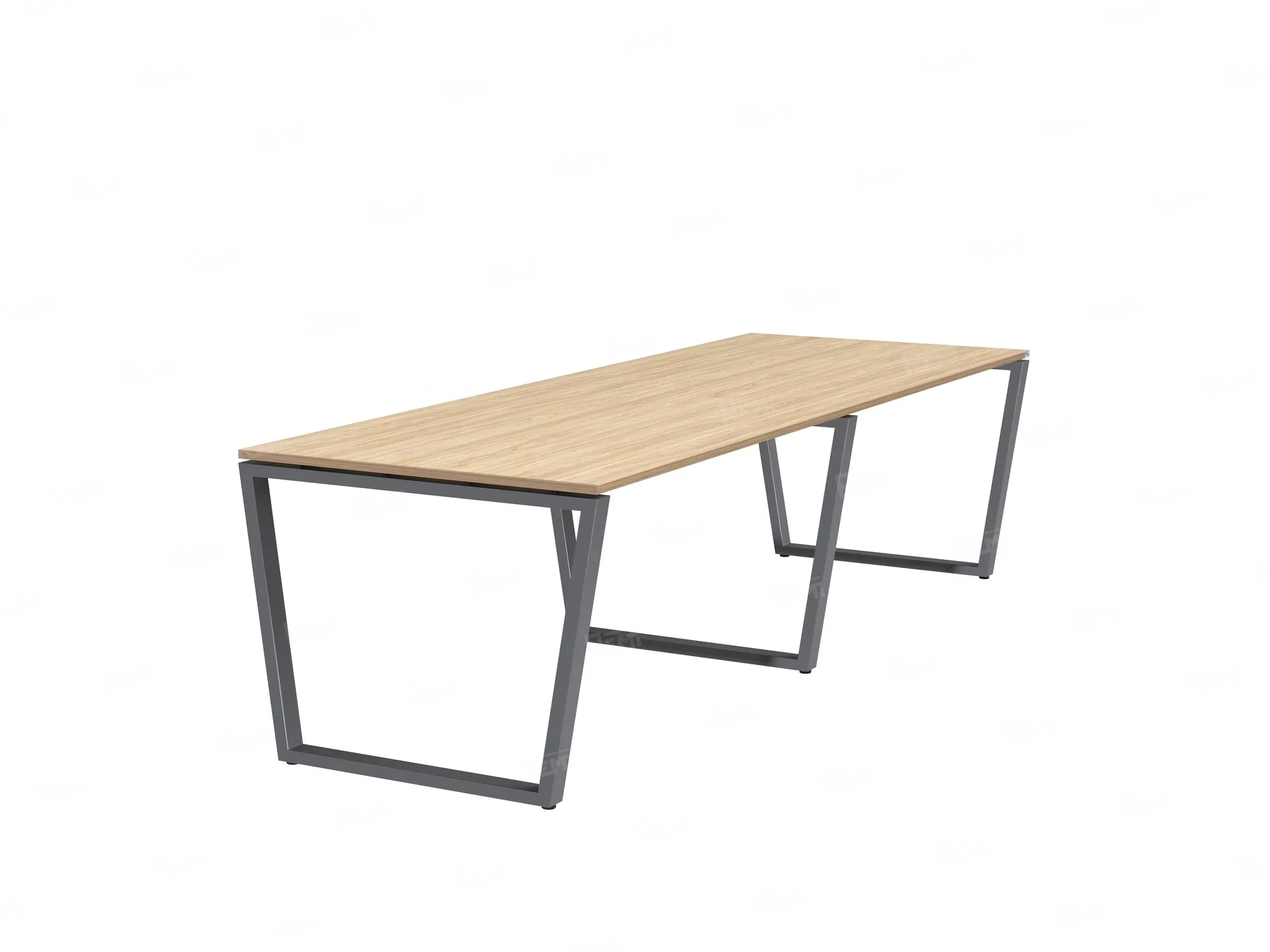 Cтол для переговоров, на V-обазном каркасе 2200x1400x750 RM082-220x140 Вяз Швейцарский светлый/Серый