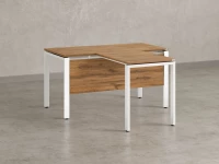 Стол с брифингом с парящей столешницей на П-образных опорах с экраном ЛДСП RM043-10x6 1000x1600x750 Дуб Юстус/Белый