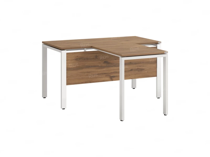 Стол с брифингом с парящей столешницей на П-образных опорах с экраном ЛДСП RM043-10x6 1000x1600x750 Дуб Юстус/Белый