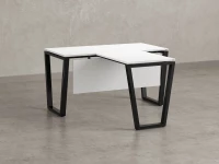 Стол с брифингом с парящей столешницей на U-образных опорах с экраном ЛДСП RM047-12x7 1200x1900x750 Белый/Черный