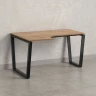 Стол угловой, U-опора, левый 1400x600/900x750, RM051-14x6-9 Дуб Юстус/Черный
