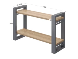 Полка настенная 900x200x500 RM194-90x20 Вяз Швейцарский светлый/Серый