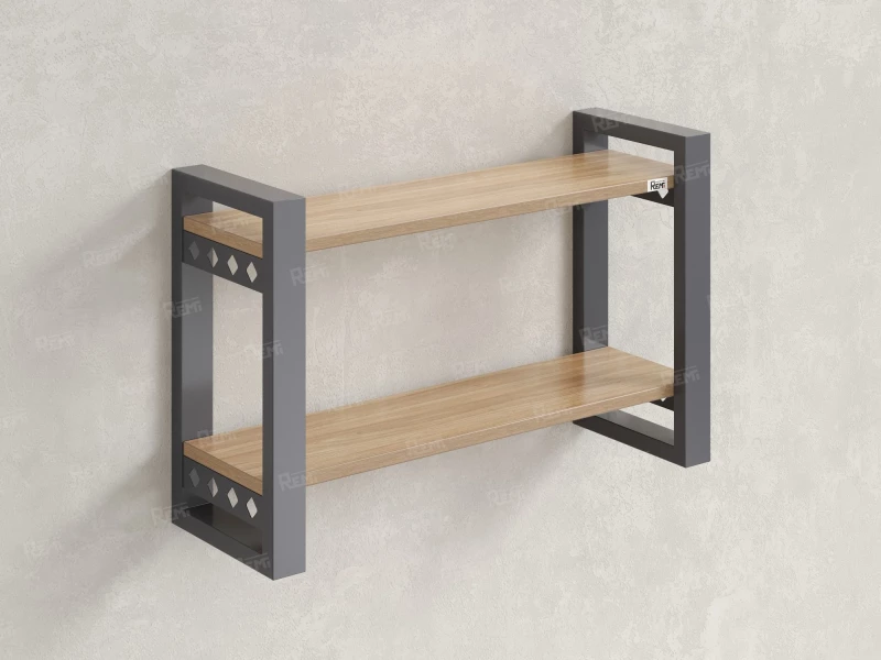 Полка настенная 900x200x500 RM194-90x20 Вяз Швейцарский светлый/Серый