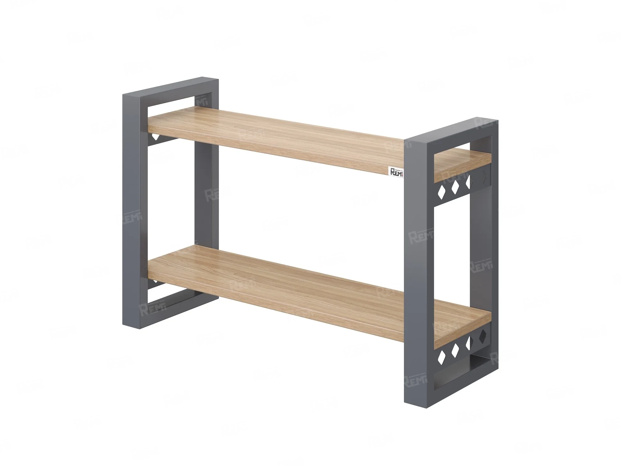 Полка настенная 900x200x500 RM194-90x20 Вяз Швейцарский светлый/Серый