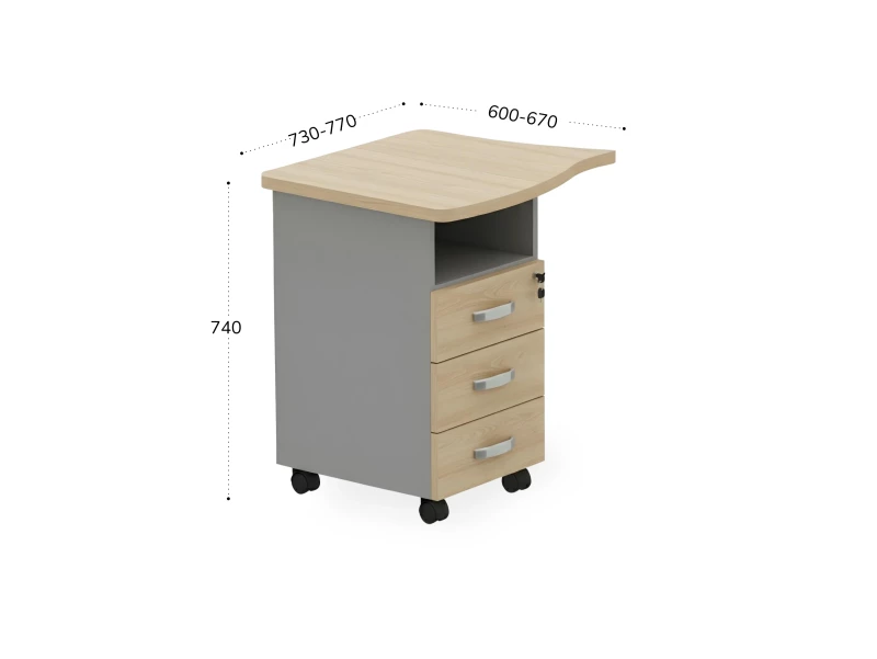 BRL RB089-73х60L Тумба приставная левая 730х600х740 Акация/Серый вулканический