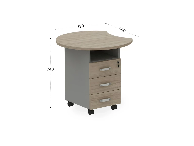 BRL RB088-77х86L Тумба приставная левая 770х860х740 Шорвуд/Серый вулканический