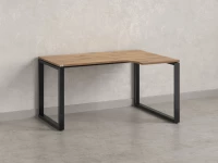 Стол угловой, О-опора, правый 1600x600/900x750, RM054-16x6-9 Дуб Юстус/Черный