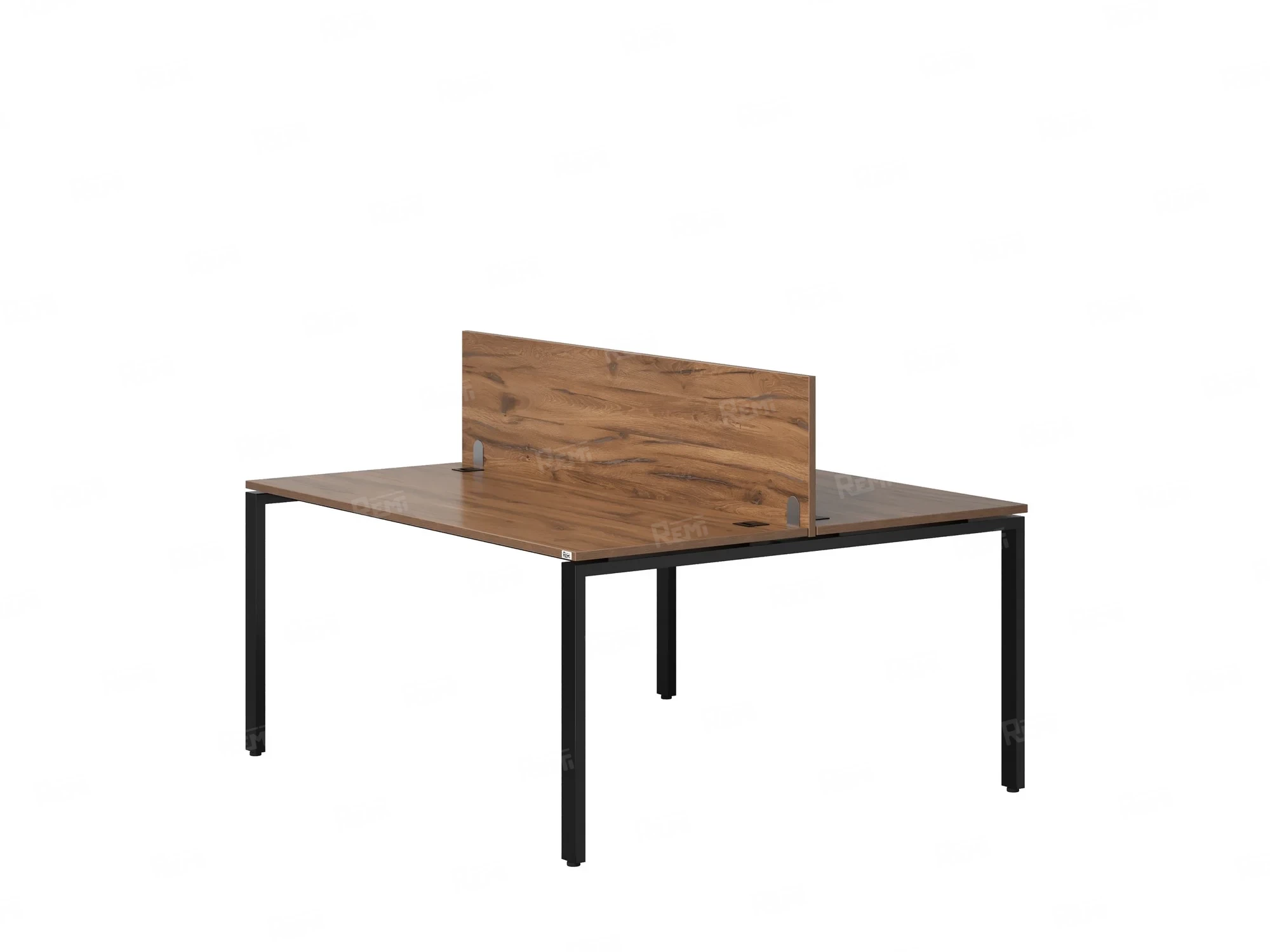 Бенч-система, 2 рабочих места, с одним экраном ЛДСП 1000x1400x750 RM165-2-10x14 Дуб Юстус/Черный