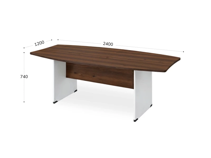 BRL RB006-240х120 Конференц-стол на панельном каркасе 2400х1200х740 Орех Вармия/Белый