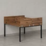 Бенч-система, 2 рабочих места, 5 ЛДСП экранов 1400x1200x750 RM165-4-14x12 Дуб Юстус/Черный