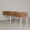 Бенч-система в 1 ряд, 2 рабочих места 5 ЛДСП экранов 3200x700x750 RM167-2-32x7 Дуб Юстус/Белый