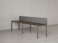 Бенч-система в 1 ряд, 2 рабочих места 2 тканевых экранов 2000x800x750 RM167-3-20x8 Дуб Апрельский шоколад/Серый