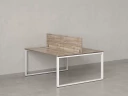 Бенч-система, 2 рабочих места, с одним экраном ЛДСП 1200x1200x750 RM169-2-12x12 Дуб Маувелла/Белый